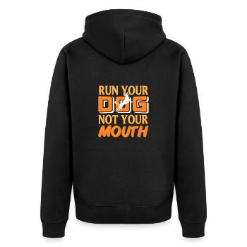 Courir Chien Pas Bouche Drôle Humour Animalier - Veste à capuche bio Premium Unisexe - noir - Dos - Nico (187cm)