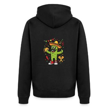 Mexique Maracas Sombrero Hat Tacos Cactus - Veste à capuche bio Premium Unisexe - noir - Dos - Nico (187cm)