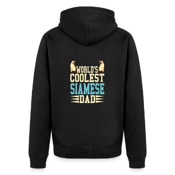 World's Coolest Siamese Cat Dad - Unisex Premium Bio Zip Hoodie - Schwarz - Hinten - Nico (187cm)