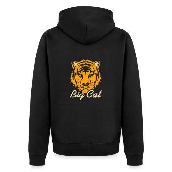 Wild Jungle Predator Tiger Face Artwork - Unisex Premium Organic Zip Hoodie - black - Back - Nico (187cm)