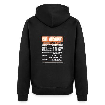 Drôle Mécanicien Taux horaire Travail de garage Blague - Veste à capuche bio Premium Unisexe - noir - Dos - Nico (187cm)