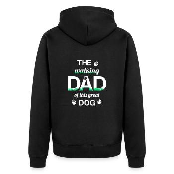 WALKING DAD dog dog dad dog owner master - Unisex Premium Organic Zip Hoodie - black - Back - Nico (187cm)