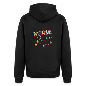 I Am A Nurse And I Love Christmas Holiday - Unisex Premium Organic Zip Hoodie - black - Back - Nico (187cm)