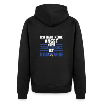 Ich habe keine Angst meine Schwiegertochter ist Ko - Unisex Premium Bio Zip Hoodie - Schwarz - Hinten - Nico (187cm)