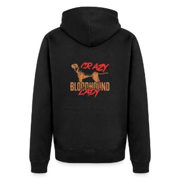 Bloodhound Hund Bluthund - Unisex Premium Bio Zip Hoodie - Schwarz - Hinten - Nico (187cm)