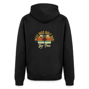 Discgolf Disc Golf Frisbee - Unisex Premium Organic Zip Hoodie - black - Back - Nico (187cm)