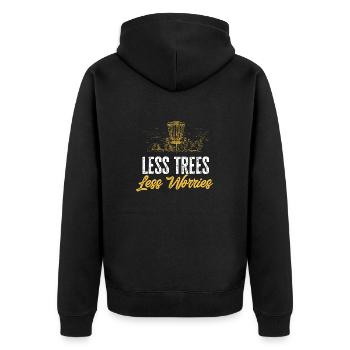 Discgolf Disc Golf Frisbee - Unisex Premium Bio Zip Hoodie - Schwarz - Hinten - Nico (187cm)