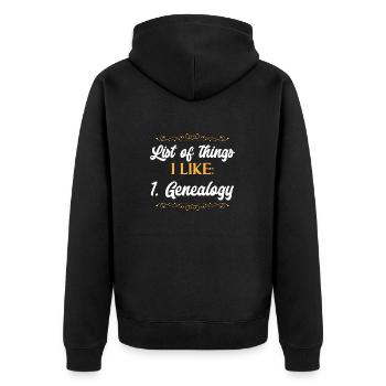 Genealogy Genealogy Genealogist - Unisex Premium Organic Zip Hoodie - black - Back - Nico (187cm)