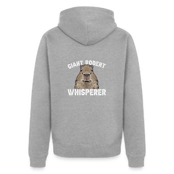 Rongeur Capybara - Veste à capuche bio Premium Unisexe - gris chiné - Dos - Nico (187cm)