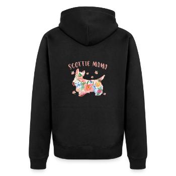 Scottish Terrier Scottie Hund - Unisex Premium Bio Zip Hoodie - Schwarz - Hinten - Nico (187cm)