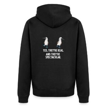 Blue-footed Booby Seabird Blue-footed Booby Seabird - Unisex Premium Organic Zip Hoodie - black - Back - Nico (187cm)