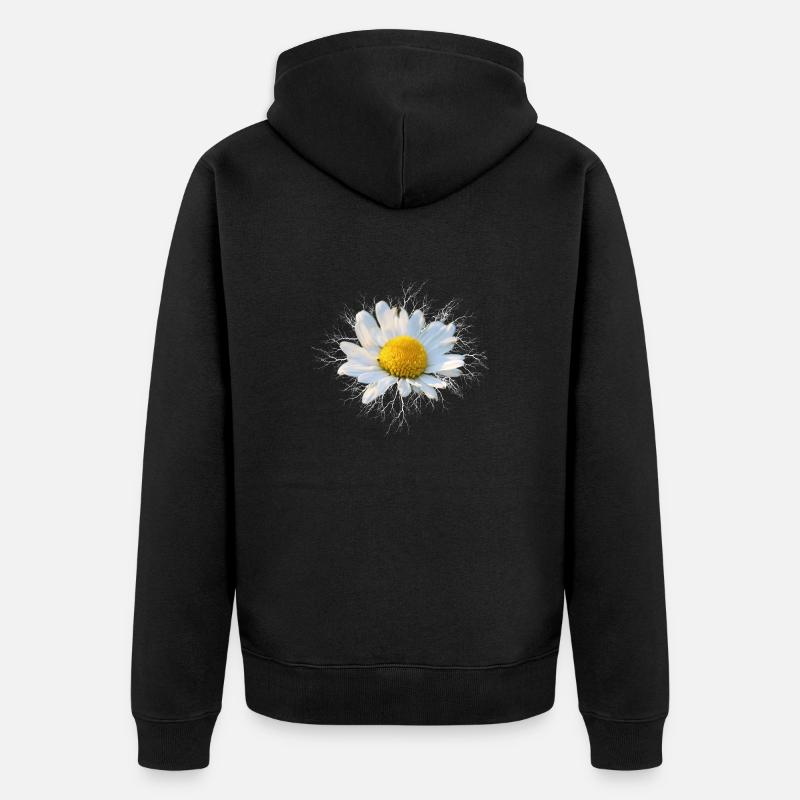 Marguerite Fleur Blanche - Veste à capuche bio Premium Unisexe - noir
