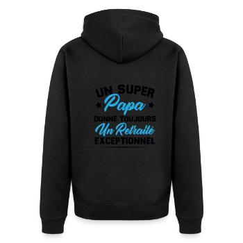 Super papa donne toujours un retraité exceptionnel - Veste à capuche bio Premium Unisexe - noir - Dos - Nico (187cm)