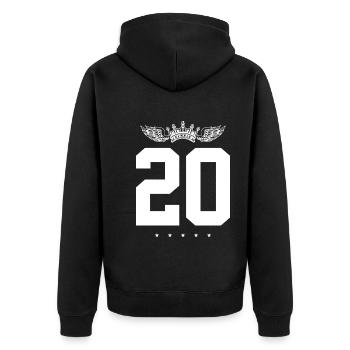 Couronne de 20 chiffres - Veste à capuche bio Premium Unisexe - noir - Dos - Nico (187cm)