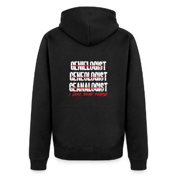 Généalogie Généalogie Généalogiste - Veste à capuche bio Premium Unisexe - noir - Dos - Nico (187cm)