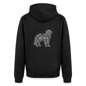 Bernhardiner St. Bernhardshund Hund - Unisex Premium Bio Zip Hoodie - Schwarz - Hinten - Nico (187cm)