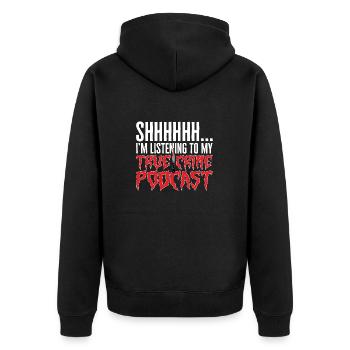 Wahre Verbrechen Podcaster True Crime Podcast - Unisex Premium Bio Zip Hoodie - Schwarz - Hinten - Nico (187cm)
