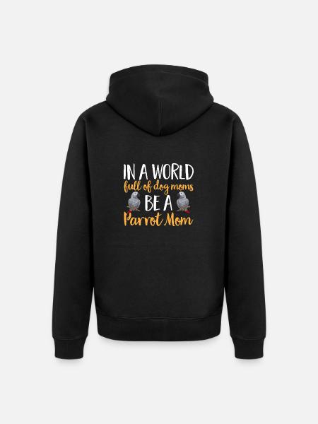 Graupapagei African Grey Parrot Papagei - Unisex Premium Organic Zip Hoodie - black