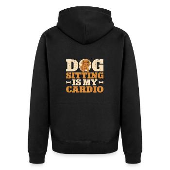 Haustierbetreuung Katze Hund Haustiersitter - Unisex Premium Bio Zip Hoodie - Schwarz - Hinten - Nico (187cm)