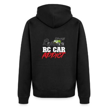 RC Car Ferngesteuertes Auto - Unisex Premium Bio Zip Hoodie - Schwarz - Hinten - Nico (187cm)