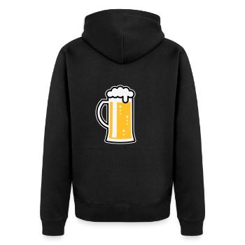 Chope de bière (Bière / Chope de bière / Verre à bière / L / 3C) - Veste à capuche bio Premium Unisexe - noir - Dos - Nico (187cm)