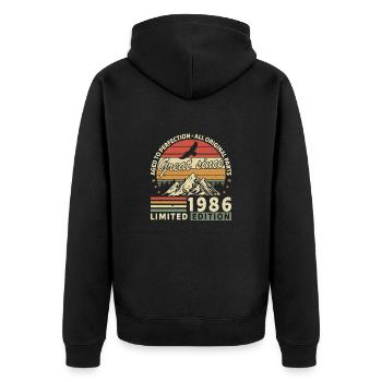38 Years great since 1986 limited edition - Unisex Premium Organic Zip Hoodie - black - Back - Nico (187cm)