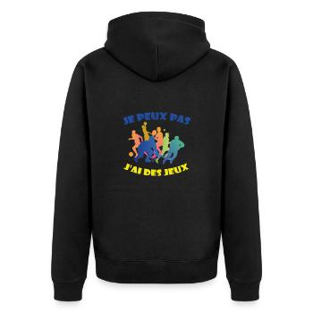 Je ne peux pas, j'ai des Jeux 2024 en France - Veste à capuche bio Premium Unisexe - noir - Dos - Nico (187cm)