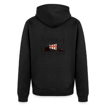 Sardinien Filmstrip - Unisex Premium Bio Zip Hoodie - Schwarz - Hinten - Nico (187cm)