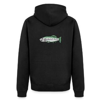 Pêcheur de saumon - Veste à capuche bio Premium Unisexe - noir - Dos - Nico (187cm)