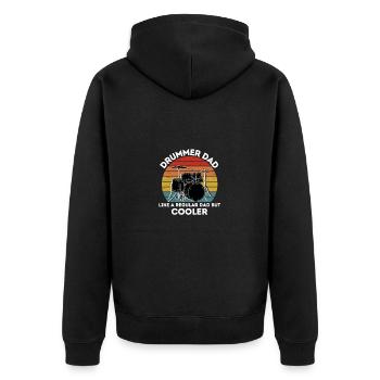 Papa batteur comme un papa ordinaire mais cadeau de papa plus cool - Veste à capuche bio Premium Unisexe - noir - Dos - Nico (187cm)