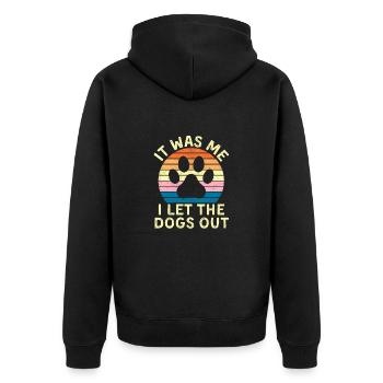 Drôle d’amoureux des chiens C’était moi J’ai laissé les chiens sortir - Veste à capuche bio Premium Unisexe - noir - Dos - Nico (187cm)