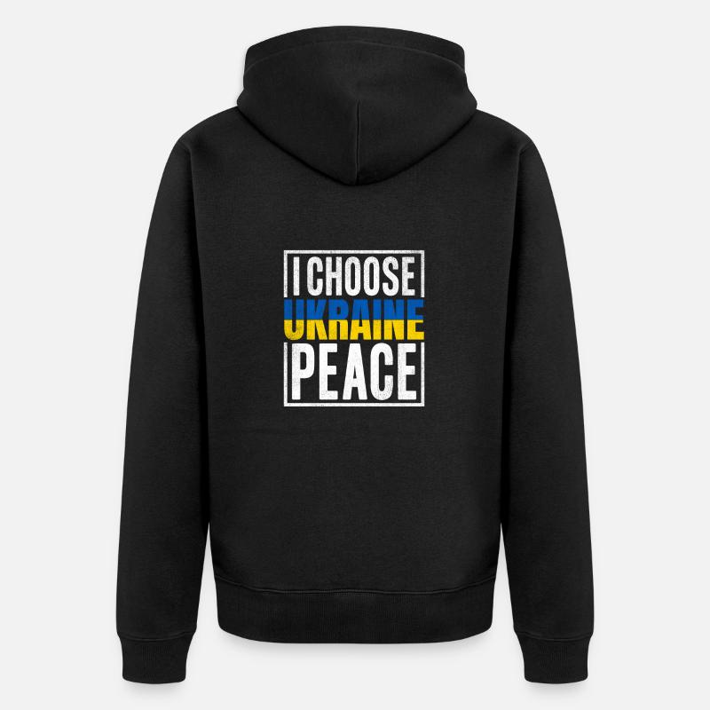Ukraine Drapeau Ukrainien Ukraine - Veste à capuche bio Premium Unisexe - noir