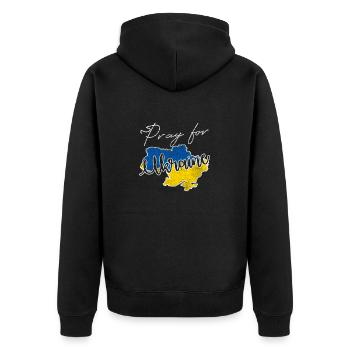 Guerre en Ukraine - Veste à capuche bio Premium Unisexe - noir - Dos - Nico (187cm)
