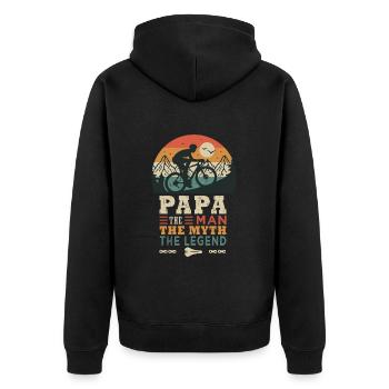 dad cyclist the legend bike bike bike bikes - Unisex Premium Organic Zip Hoodie - black - Back - Nico (187cm)