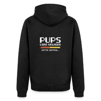 Retro Pups Wird Geladen Gamer Zocker Gaming Spruch - Unisex Premium Bio Zip Hoodie - Schwarz - Hinten - Nico (187cm)