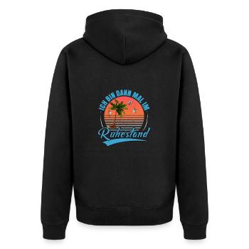 Ruhestand Retro Opa Großvater - Unisex Premium Bio Zip Hoodie - Schwarz - Hinten - Nico (187cm)