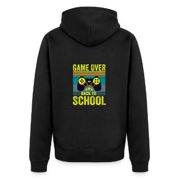 Zocker Game Over Retour à l’école Gamer - Veste à capuche bio Premium Unisexe - noir - Dos - Nico (187cm)