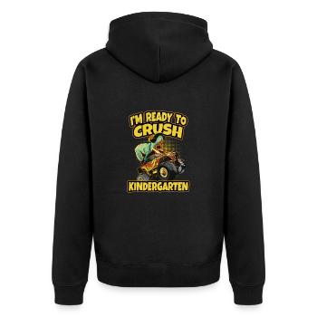 Dino I'm Ready To Crush Kindergarten Dinosaur - Unisex Premium Organic Zip Hoodie - black - Back - Nico (187cm)
