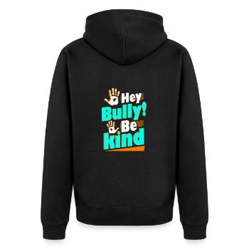Hey Bully Be Child Anti Intimidation - Veste à capuche bio Premium Unisexe - noir - Dos - Nico (187cm)