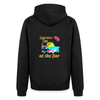 Kiteboarding Spend More Time At The Bar - Unisex Premium Organic Zip Hoodie - black - Back - Nico (187cm)