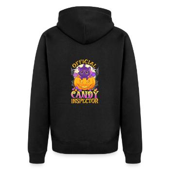 Official Candy Inspector Cute Halloween - Unisex Premium Organic Zip Hoodie - black - Back - Nico (187cm)