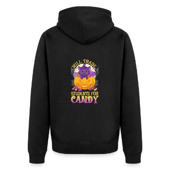Un enseignant échangera des élèves contre candy Halloween - Veste à capuche bio Premium Unisexe - noir - Dos - Nico (187cm)
