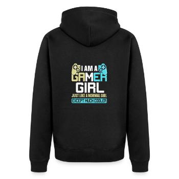 Gamer Fille - Veste à capuche bio Premium Unisexe - noir - Dos - Nico (187cm)