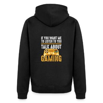 Gaming Gamers Gamble Games Gamer - Unisex Premium Organic Zip Hoodie - black - Back - Nico (187cm)