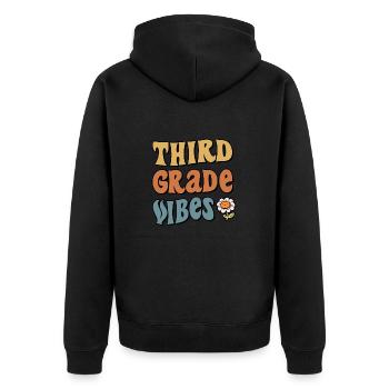 3e année Troisième année Vibes 3e année École - Veste à capuche bio Premium Unisexe - noir - Dos - Nico (187cm)