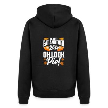Can't Eat Another Bite Oh Look Pie Funny - Unisex Premium Organic Zip Hoodie - black - Back - Nico (187cm)