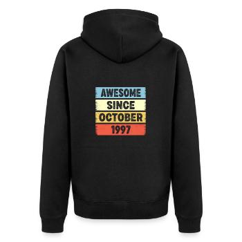 Génial depuis octobre 1997 25ème anniversaire - Veste à capuche bio Premium Unisexe - noir - Dos - Nico (187cm)