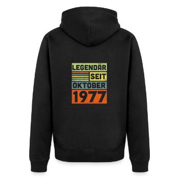 45 Jahre Legendär Seit Oktober 1977 45. Geburtstag - Unisex Premium Bio Zip Hoodie - Schwarz - Hinten - Nico (187cm)
