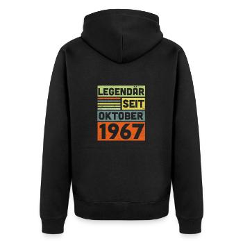 55 Jahre Legendär Seit Oktober 1967 55. Geburtstag - Unisex Premium Bio Zip Hoodie - Schwarz - Hinten - Nico (187cm)