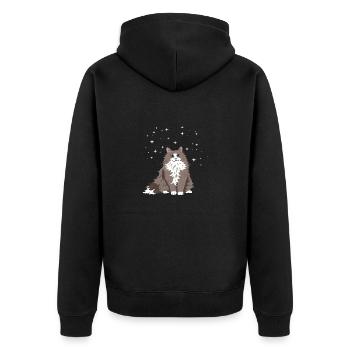 Black Cat with Blue Eyes - Unisex Premium Organic Zip Hoodie - black - Back - Nico (187cm)